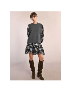 Pull sans manche dos ouvert gris femme - Molly Bracken