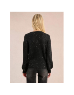 Pull à sequins brillant col v noir femme - Molly Bracken