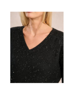 Pull à sequins brillant col v noir femme - Molly Bracken