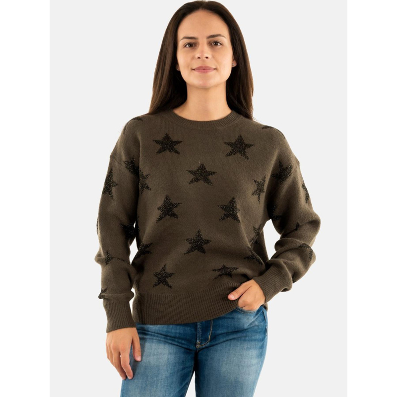Pull étoiles pailletées kaki femme - Molly Bracken