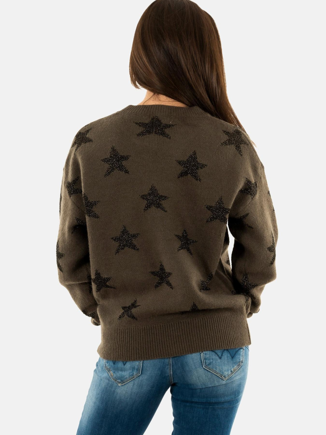 Pull étoiles pailletées kaki femme - Molly Bracken