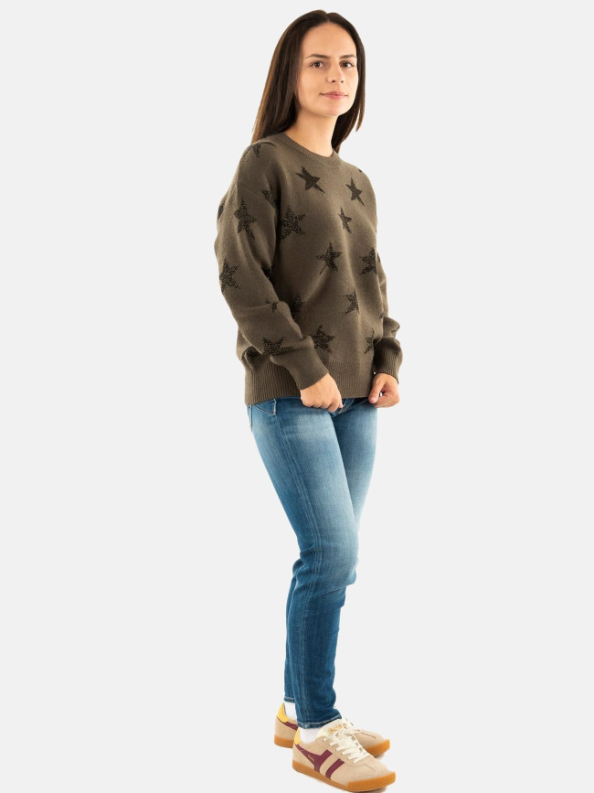 Pull étoiles pailletées kaki femme - Molly Bracken