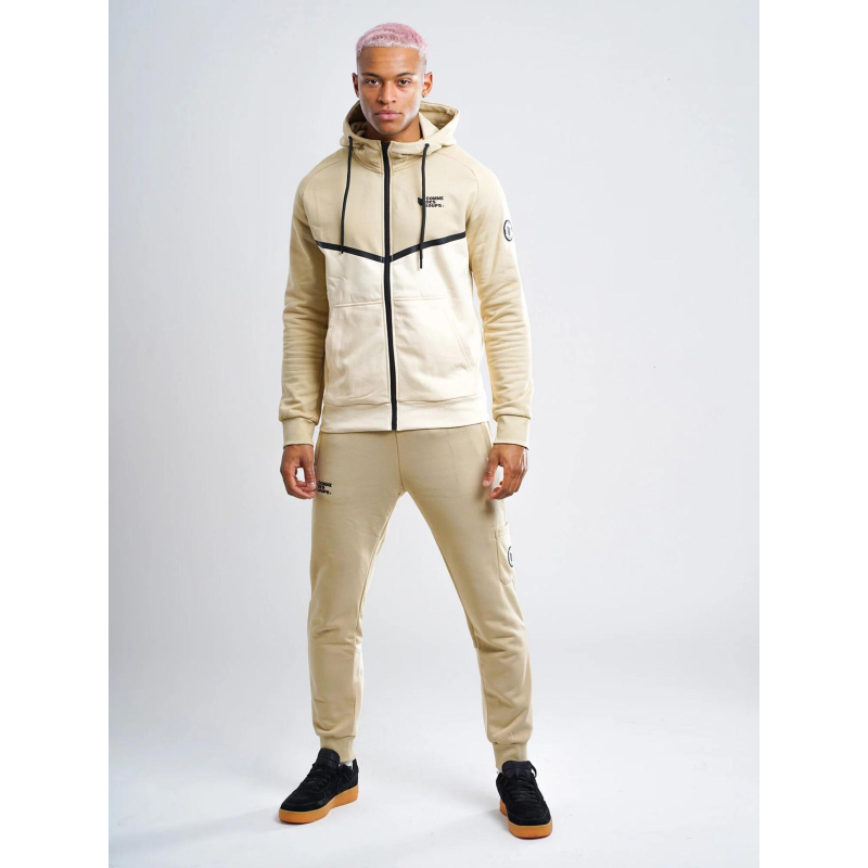 Ensemble survêtement keyzer beige blanc homme - Comme Des Loups
