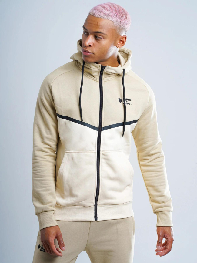 Ensemble survêtement keyzer beige blanc homme - Comme Des Loups