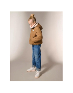 Doudoune réversible teddy maria blanc marron fille - Only