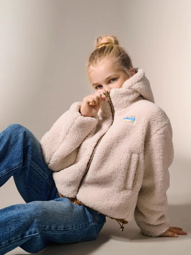 Doudoune réversible teddy maria blanc marron fille - Only