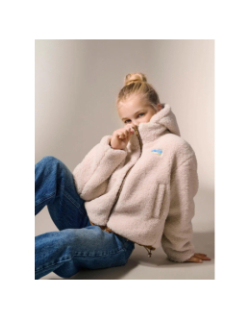 Doudoune réversible teddy maria blanc marron fille - Only