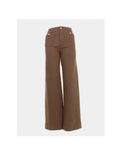 Jean large taille haute madeline marron femme - Only