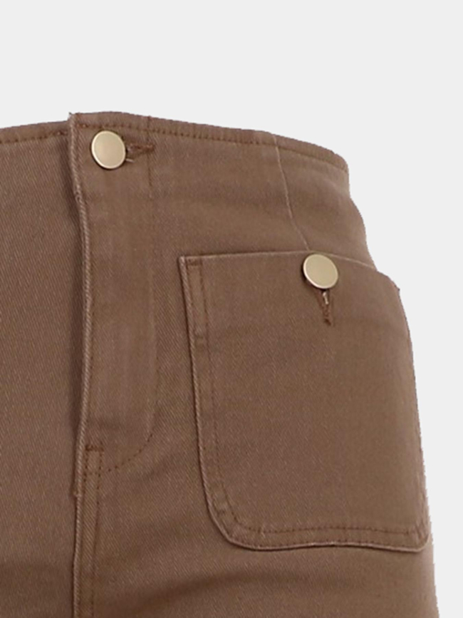 Jean large taille haute madeline marron femme - Only