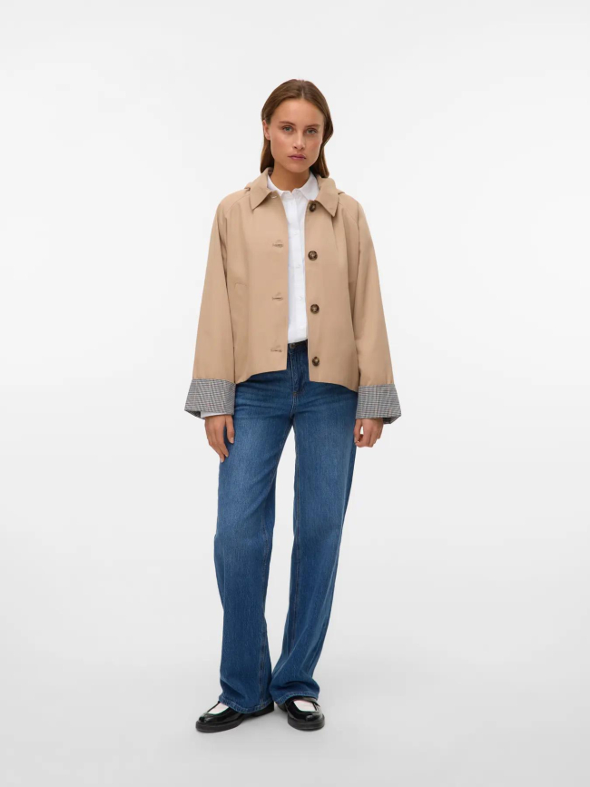 Trench coat court waleslydia beige femme - Vero Moda