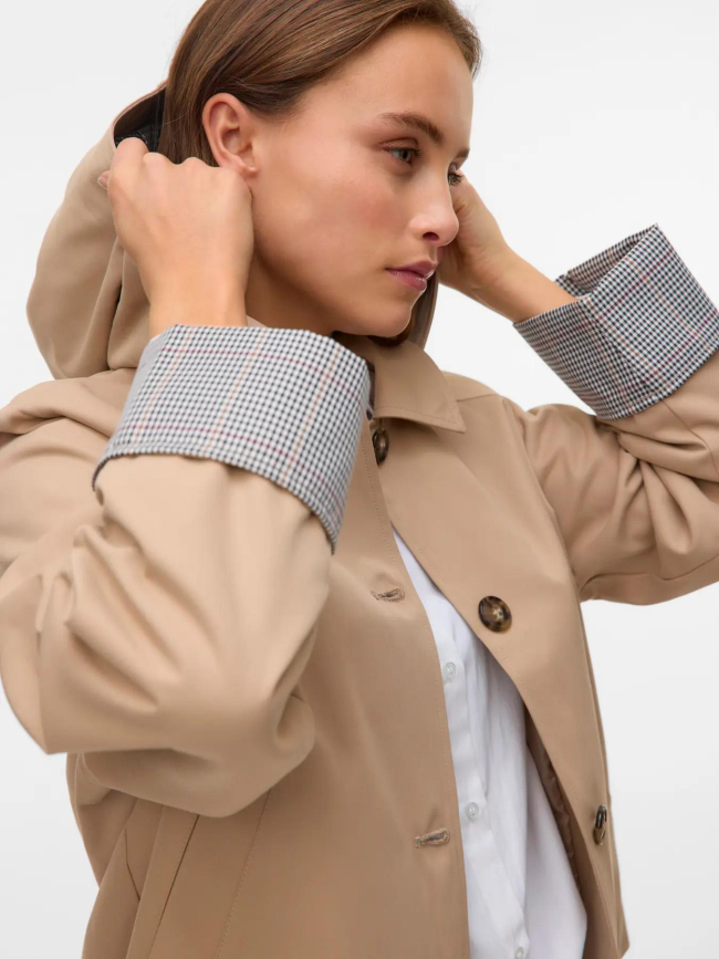 Trench coat court waleslydia beige femme - Vero Moda