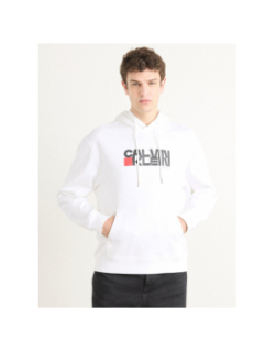 Sweat à capuche redbox blanc homme - Calvin Klein Jeans
