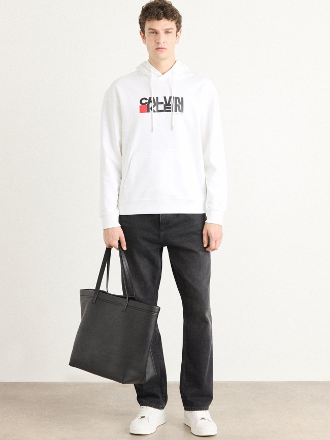 Sweat à capuche redbox blanc homme - Calvin Klein Jeans