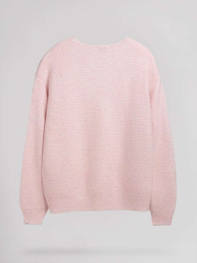Pull col v effet pailleté rachel rose femme - Teddy Smith