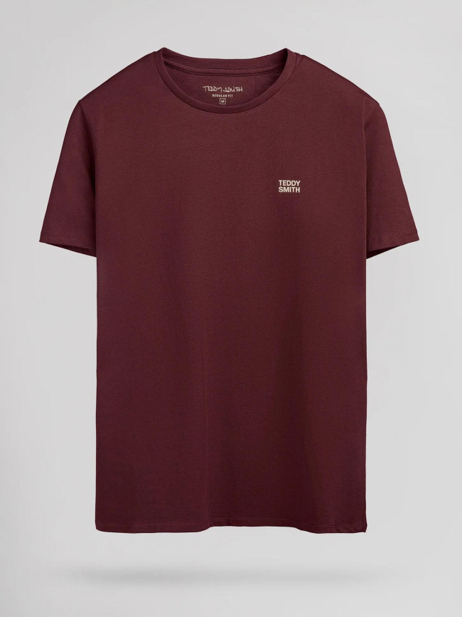 T-shirt the tee 1 bordeaux homme - Teddy Smith