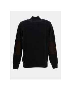 Pull col zippé flack noir homme - Benson & Cherry