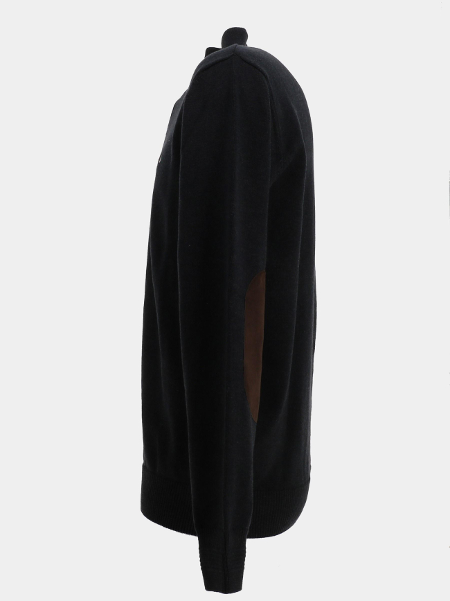 Pull col zippé flack noir homme - Benson & Cherry