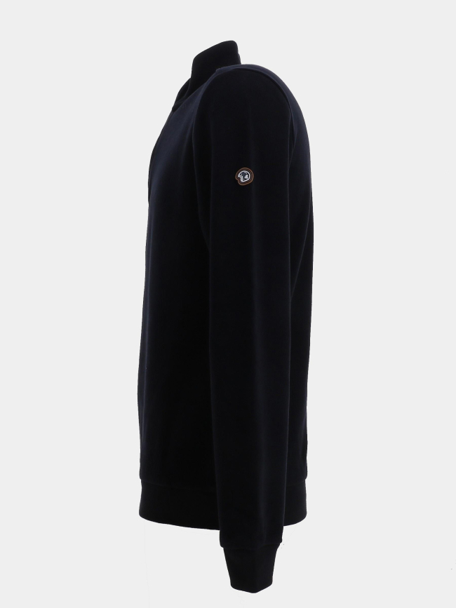 Sweat col zippé milan bleu marine homme - Benson & Cherry
