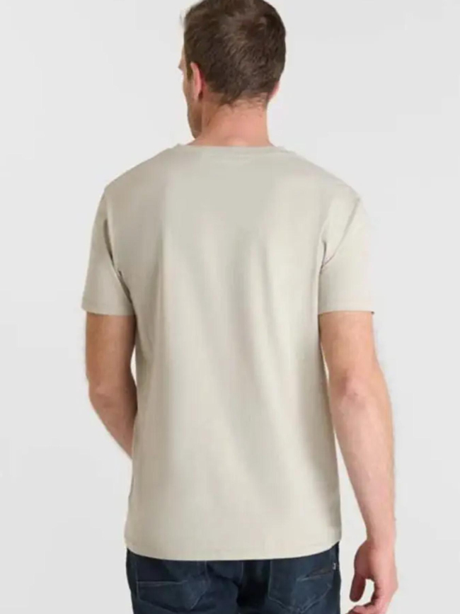 T-shirt uni obrown beige homme - Le Temps Des Cerises