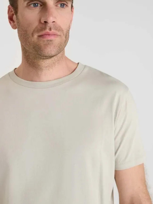 T-shirt uni obrown beige homme - Le Temps Des Cerises