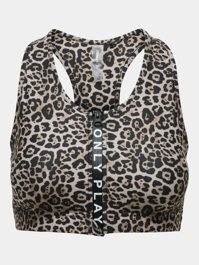 Brassière de sport léopard daisy 2 marron femme - Only Play