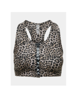 Brassière de sport léopard daisy 2 marron femme - Only Play
