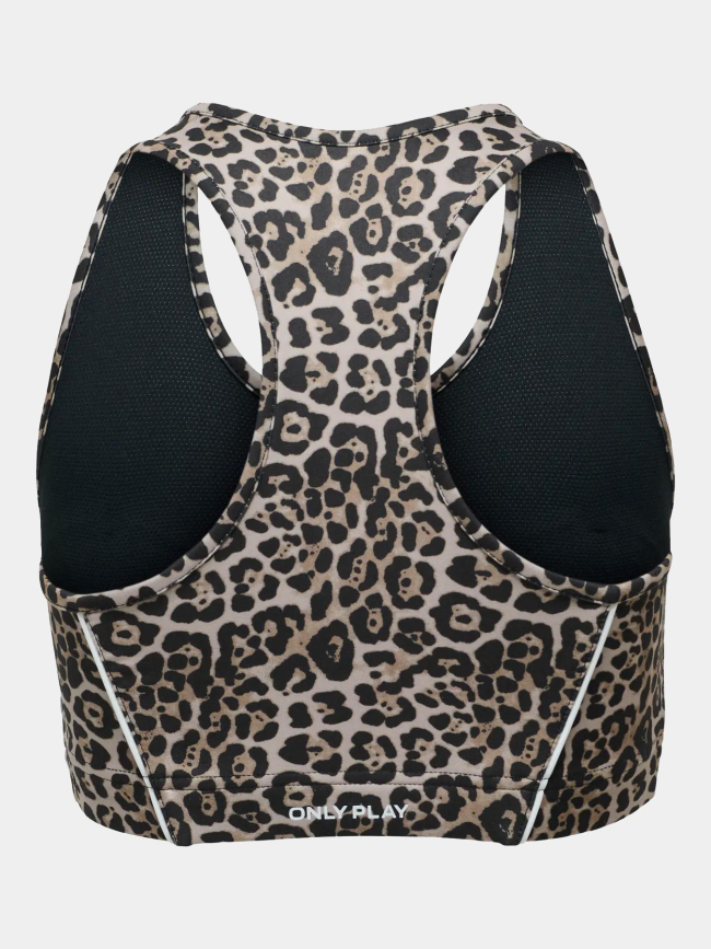 Brassière de sport léopard daisy 2 marron femme - Only Play