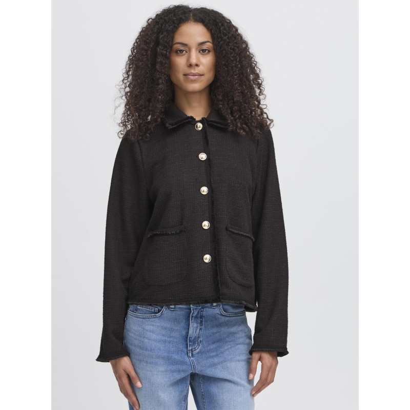 Veste texturée kate fringe noir femme - Ichi