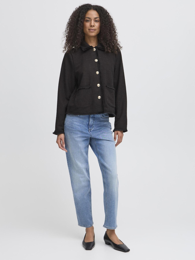 Veste texturée kate fringe noir femme - Ichi