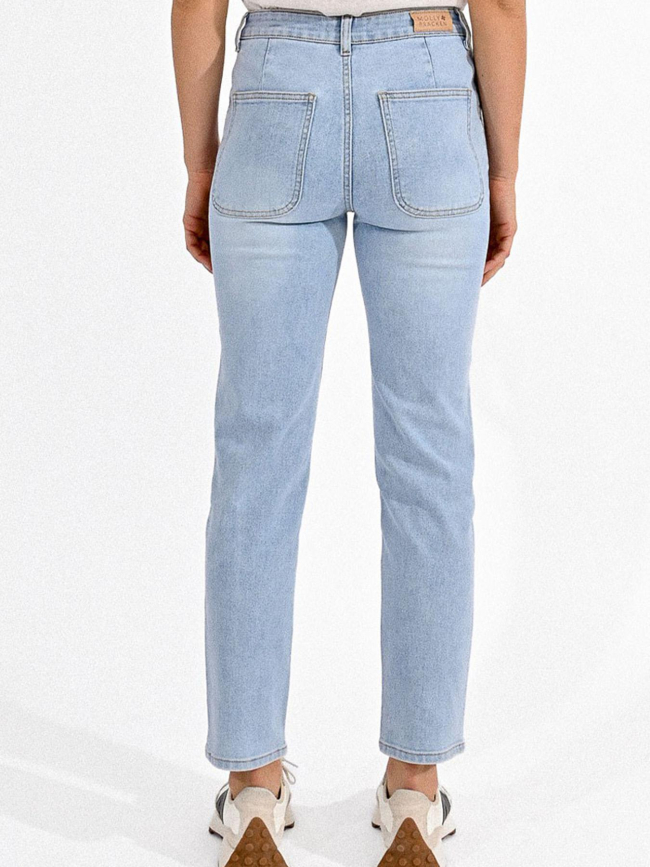 Jean droit light denim bleu clair femme - Molly Bracken
