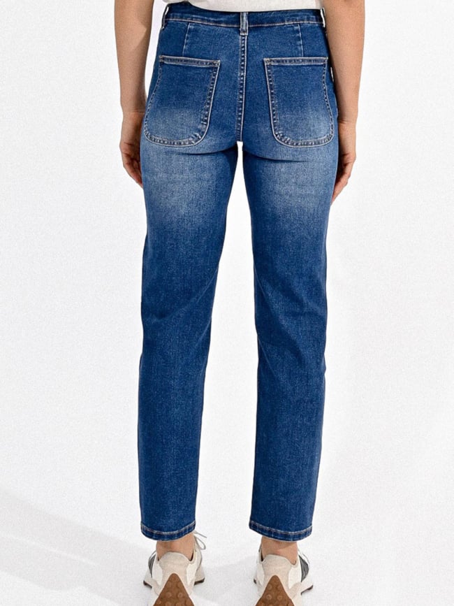 Jean droit brut denim bleu femme - Molly Bracken