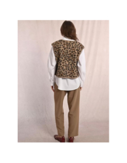 Veste sans manche léopard marron femme - Molly Bracken