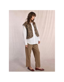 Veste sans manche léopard marron femme - Molly Bracken