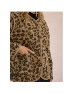 Veste léopard boutonnée marron femme - Molly Bracken