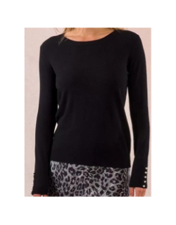 Pull uni perle nacré noir femme - Molly Bracken