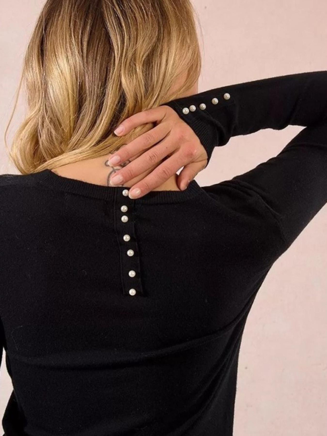 Pull uni perle nacré noir femme - Molly Bracken