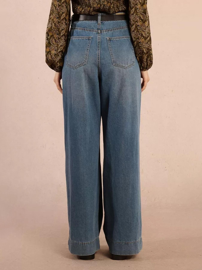 Jean large avec ceinture denim bleu femme - Molly Bracken