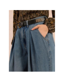 Jean large avec ceinture denim bleu femme - Molly Bracken