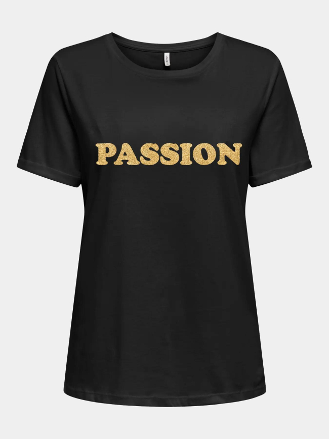 T-shirt passion olive paillette noir femme - Only