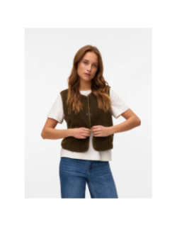 Veste sans manche teddy gilly kaki femme - Vero Moda