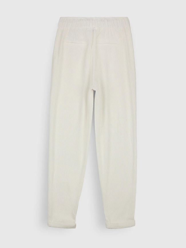 Pantalon droit en velours côtelé beige femme - Teddy Smith