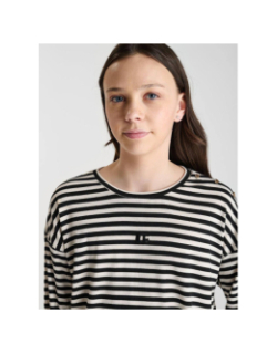 T-shirt manches longues rayé kinagi noir fille - Le Temps Des Cerises