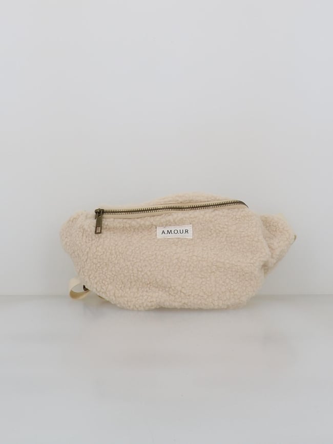 Sac banane teddy nala blanc écru femme - Pieces