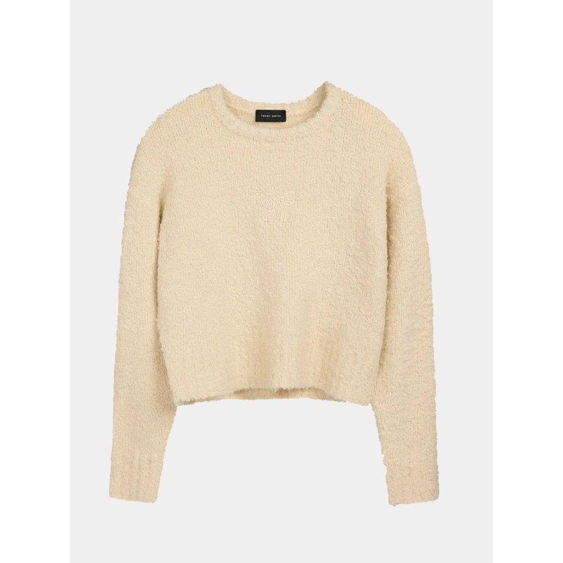 Pull bouclette écru fille - Teddy Smith