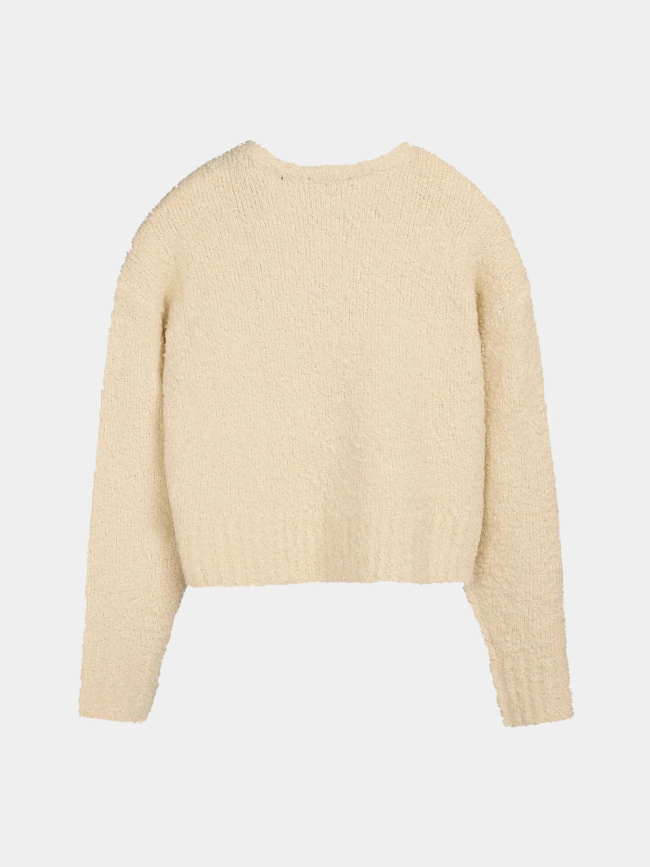 Pull bouclette écru fille - Teddy Smith