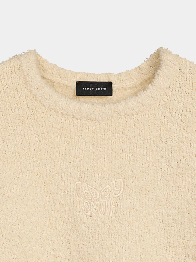 Pull bouclette écru fille - Teddy Smith