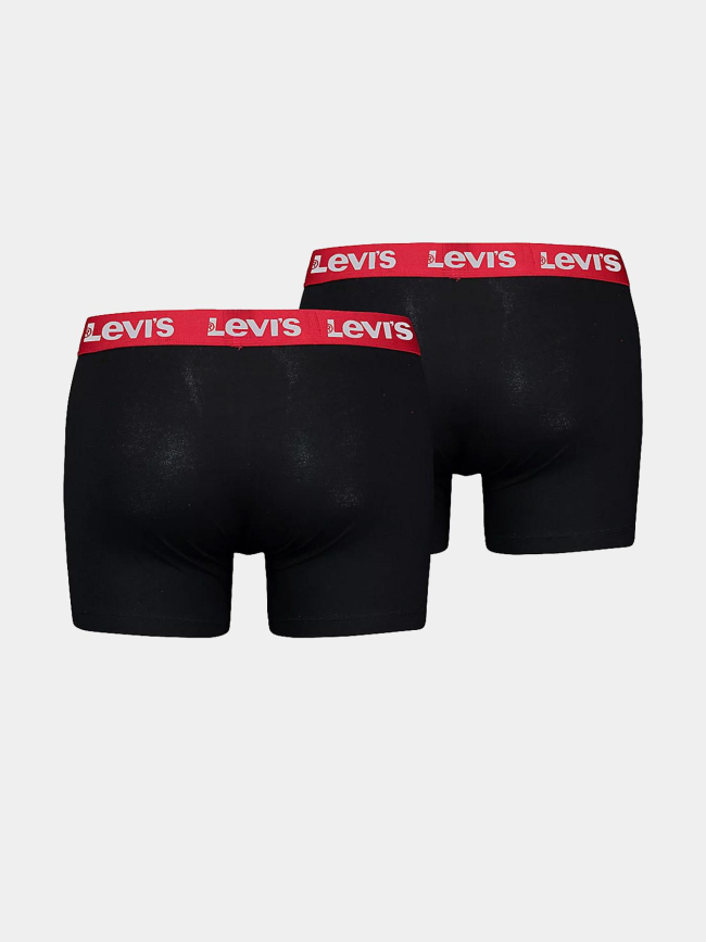 Pack 2 boxers repeat logo noir rouge homme - Levi's