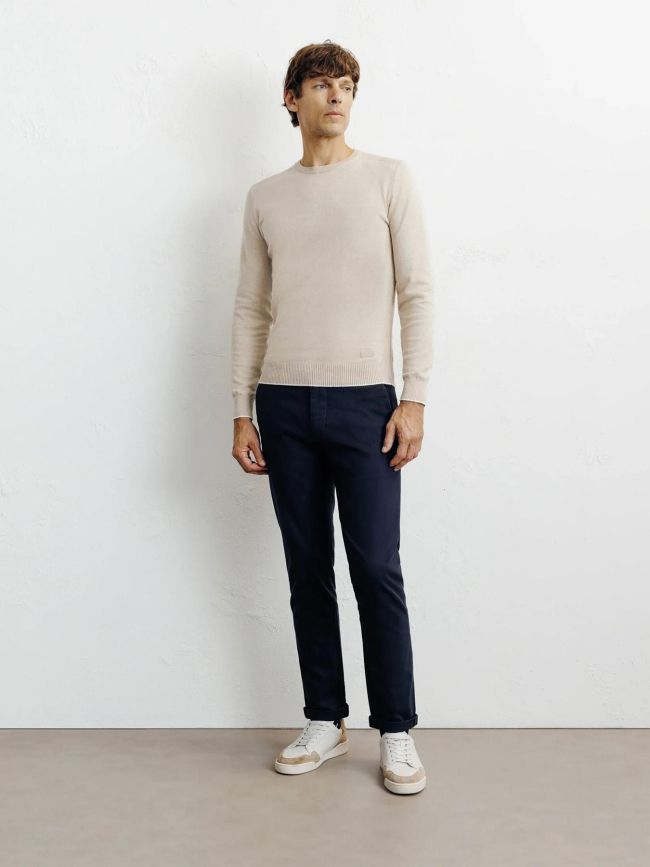 Pull col rond brad beige homme - Izac