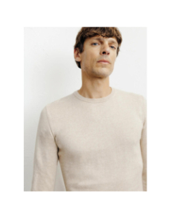 Pull col rond brad beige homme - Izac