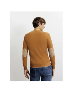 Pull col rond brad camel marron homme - Izac